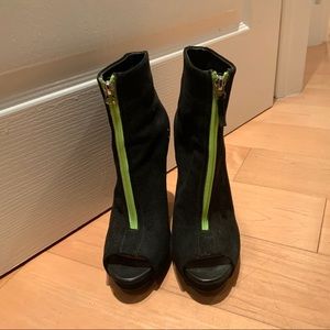 United Nude suede zip up peep toe booties 39